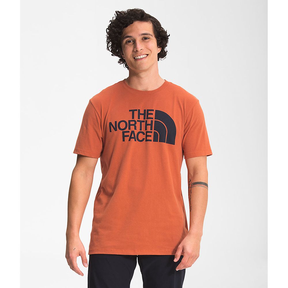 The North Face T-Shirts Mens Australia - The North Face Short Sleeve Half Dome Orange (AEG-528036)